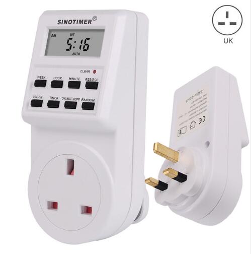 EU UK US FR BR Plug Digital Weekly Programmable Electrical Wall Plug-in Power Socket Timer Switch Outlet Time Clock 220V 110V AC: UK plug