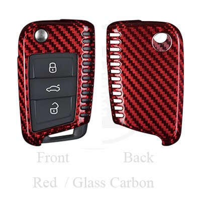 T-Carbon Carbon Fiber Car Key Cover Case Shell For Seat Leon Cupra ST Styling Car Accessories: FR Glass Carbon