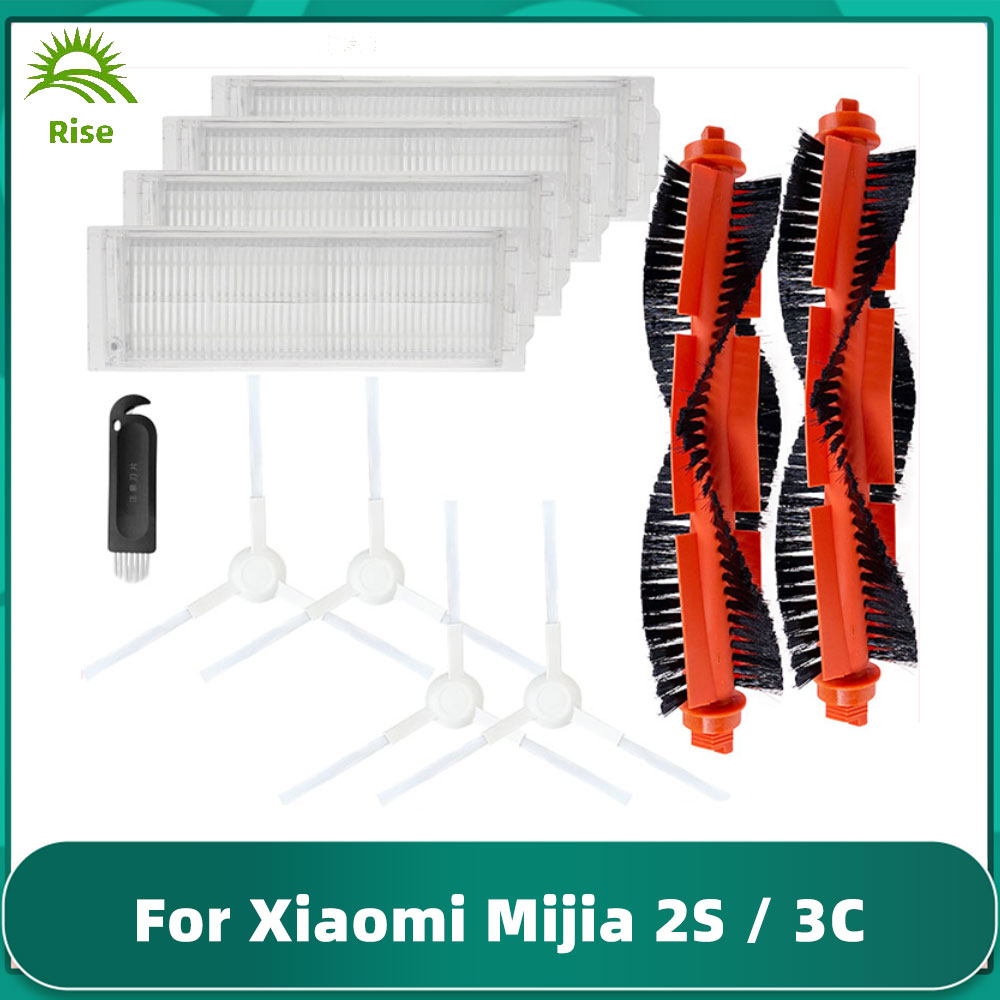 Convient pour Xiaomi Mijia 2S XMSTJQR2S / 3C / Viomi V2 PRO V3 SE / Mi Robot aspirateur-vadrouille Pro STYTJ02YM brosse latérale principale filtre Hepa vadrouille: Bleu