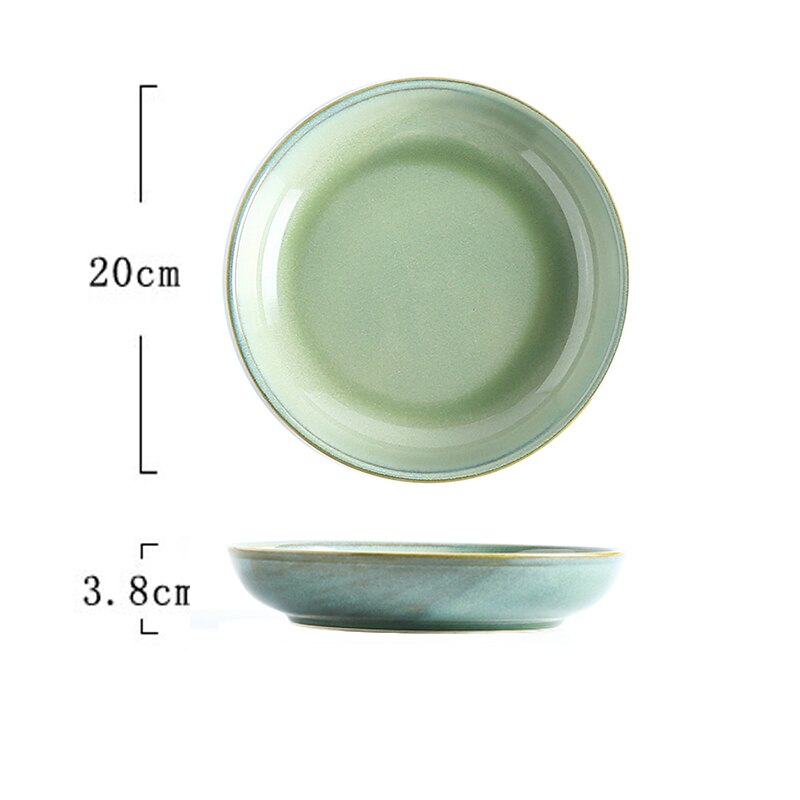 CHANSHOVA – four chinois traditionnel, grandes assiettes à salade en céramique, vaisselle ronde en porcelaine, plateau à Dessert H230: 2