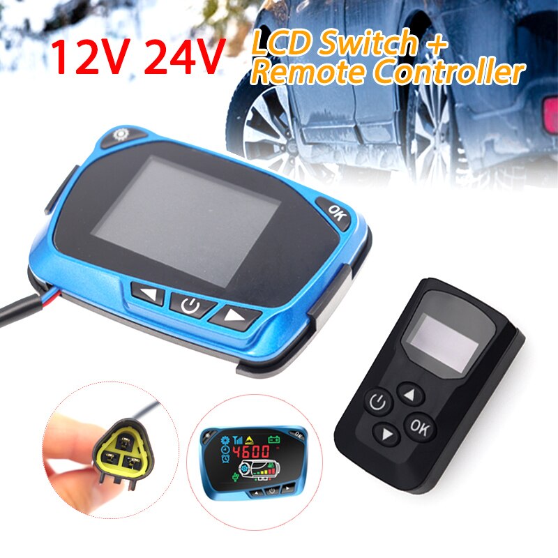 Contrôleur Chauffage Diesel LCD Avec Télécommande - 12V/24V, Pour Chauffages Parking Air Diesel 2kW à 5kW - Réglage Minuteur, Température - Pour Voiture, Camion, Camping-car