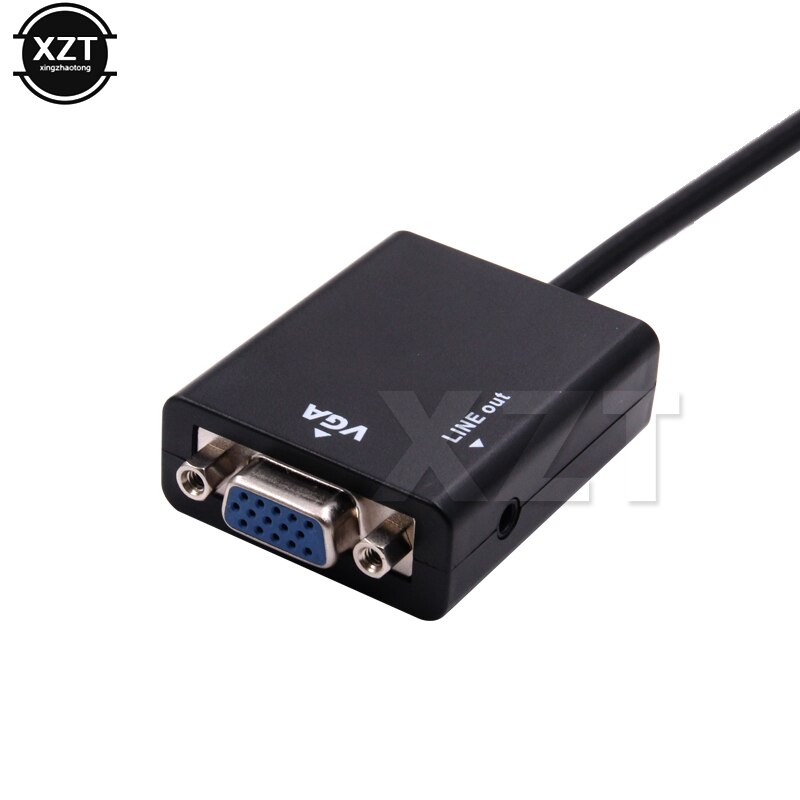 HDMI to VGA Adapter Male to Femal HDMI VGA Converter with 3.5mm Jack Aux Audio Cable HD Adaptor for XBOX 360 PS3 HDTV