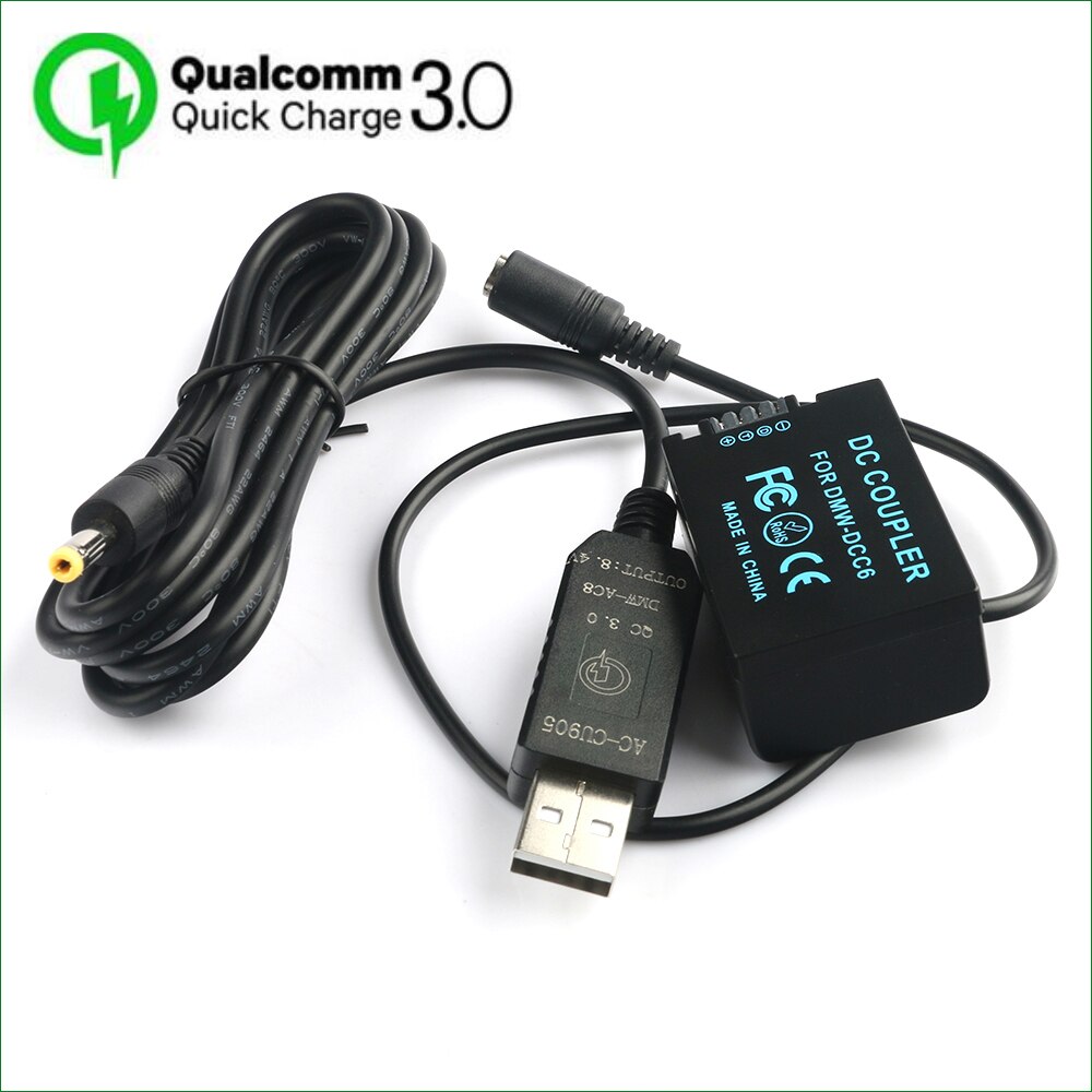 DMW-BMB9 Dummy Battery DMW-AC8 DMW-DCC6 DC Coupler for Panasonic DC-FZ80 DC-FZ81 DC-FZ82 DC-FZ83 DC-FZ85