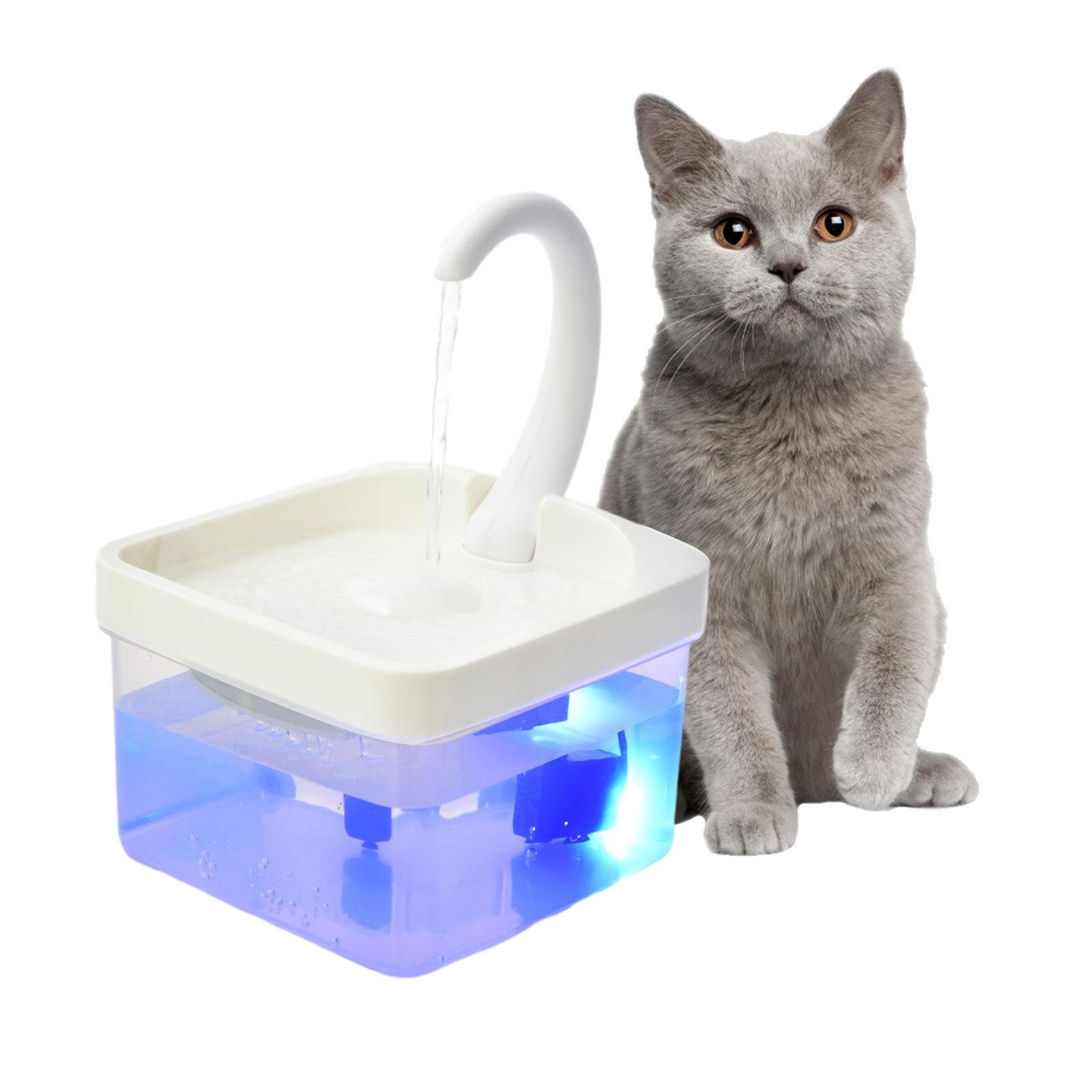 2L Katze Wasser Brunnen Haustier Katze Brunnen Haustier Trinken Brunnen LED Licht Automatische Abschaltung, Wenn Mangel ein Wasser Katze wasser Zubringer