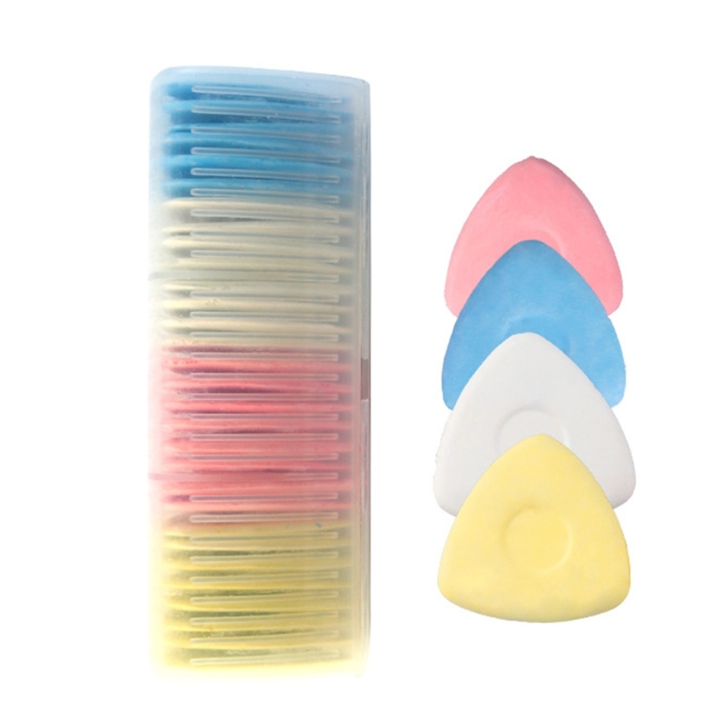 20/30PCS Tailors Chalk Triangular Tailoring Chalk Marker Sewing Fabric Chalk with Plastic Storage Box: light green