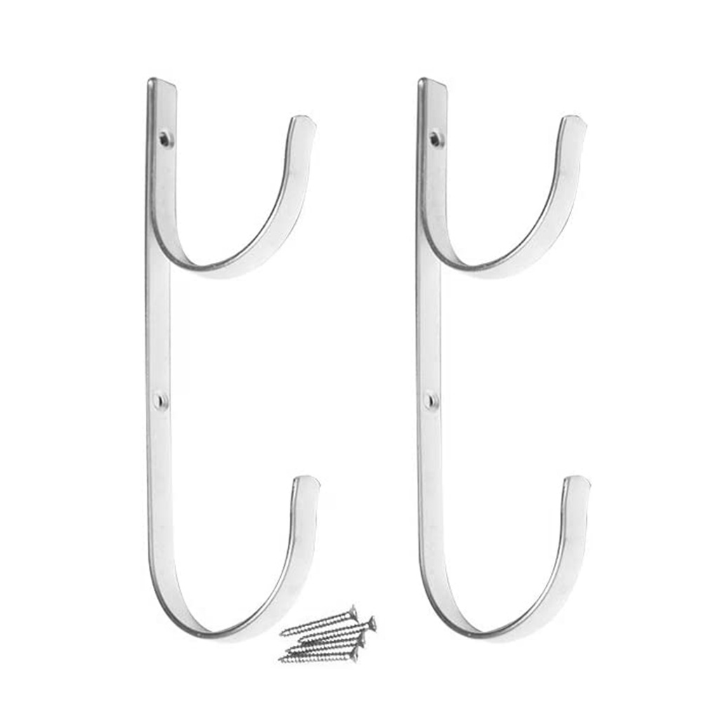 2Pcs Pool Pole Hangers Metalen Paal Zwembad Lange Staaf Pijp Beugel Lange Schop Schoffel Tuingereedschap Opslag Haken met Schroeven: Default Title