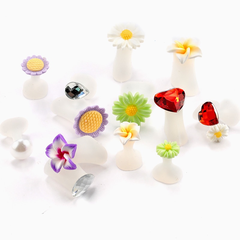 8Pcs/Set Silicone Toe Separators Foot Toe Spacers Daisy Flower Sunflower Waterdrop Pedicure DIY Foots Toe Nail Art Tool