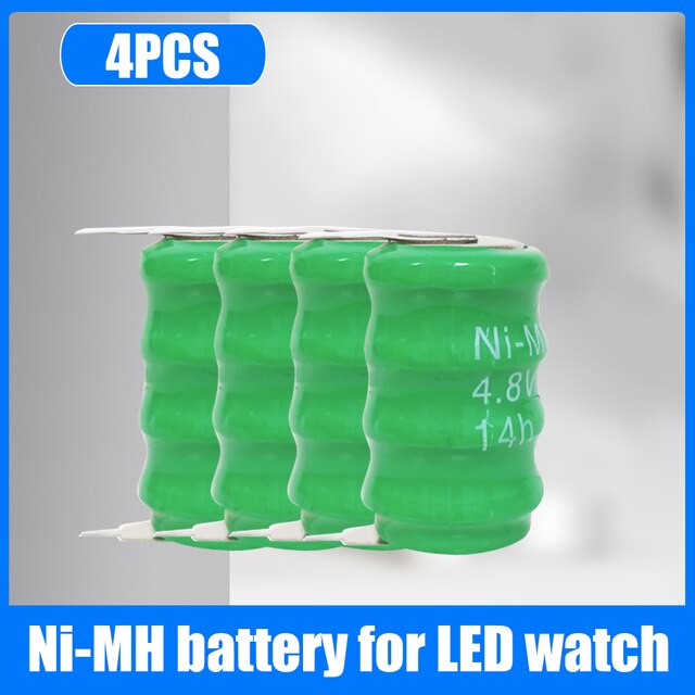 4.8V 80MAH Ni-MH Ni MH Rechargeable Battery With Solder Pins For Power Torch Computer Motherboard Camera Toys Clock Button Cell: 4PCS