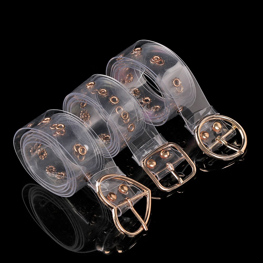 1Pc Frauen Taille Gürtel transparent Lange Gürtel Kleid Band Gürtel Quadrat Herz Stift Schnalle Breite Taille Band Sommer Mädchen bund Klar