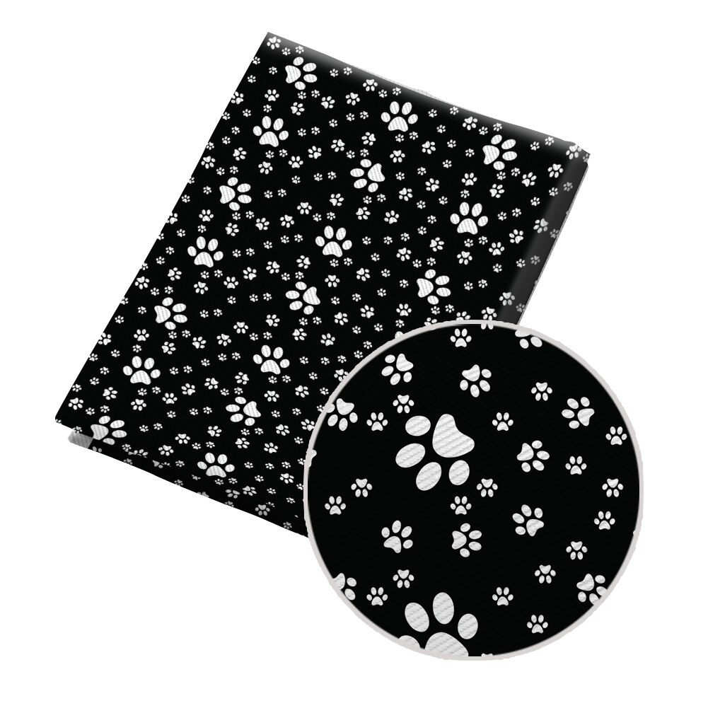 50*145CM Fabric Cute Dog Paw Printed Polyester Cotton Twill Fabric Patchwor Printed: PL1293