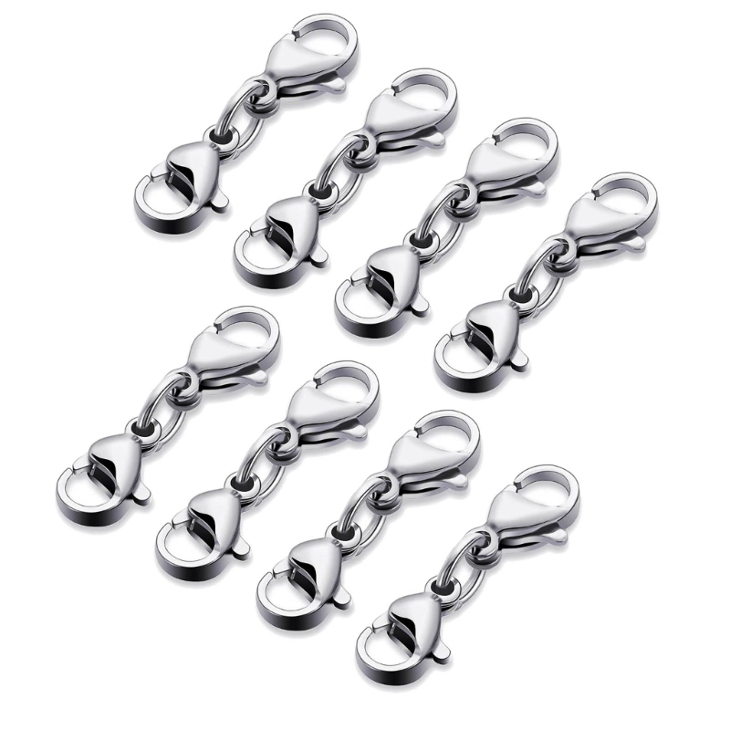 8 Stuks Dubbele Kreeft Sluitingen Ketting Armband Sluiting Connector Dubbele Opening Sieraden Sluitingen Voor Diy Sieraden Maken: Zilver