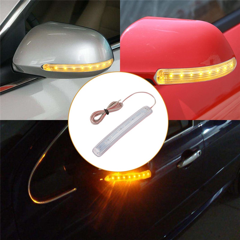 Led Auto Richtingaanwijzer Auto Achteruitkijkspiegel Indicator Lamp Soft Knipperende Fpc Universele Geel 9 Smd Amber Light bron