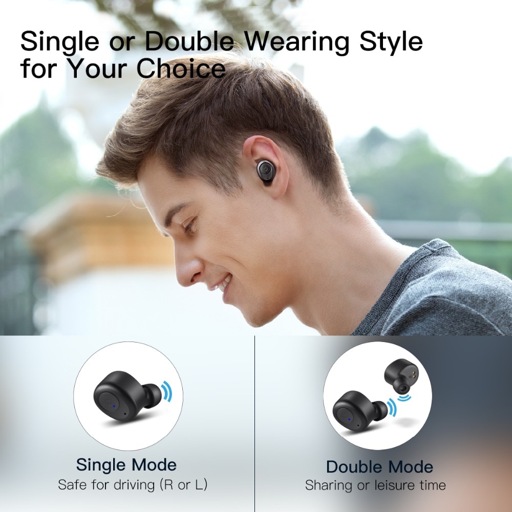 Wavefun X-Pods 2 TWS Mini Bluetooth V5.0 Earphones True AAC Wireless Headphones Stereo Earbuds IPX5 Waterproof Headset with Mic