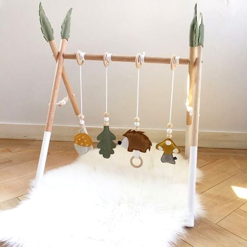 3 Teile/satz nordisch Karikatur Baby Holz Kaninchen Ohr Spielzeug Anhänger Fitnessstudio Fitness Gestell Ornament Kleinkind Kleinkind Zimmer Dekorationen