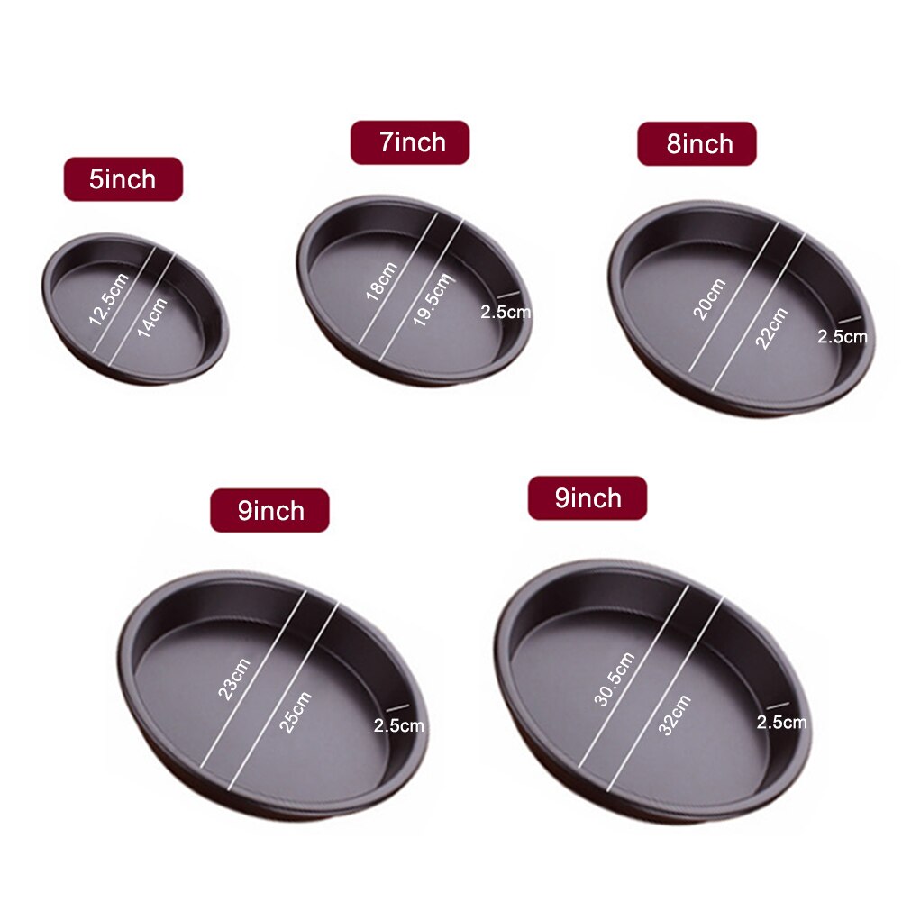 5/7/8/9/12 Inch Non-Stick Pizza Pan Bakeware Carbon Steel Pizza Plate Round Deep Dish Pizza Pan Tray Mold Mould Baking Tools