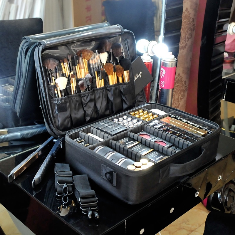 Make Up Box Cosmetics Pouch Bags Beauty Clapboard Case Women Cosmetic Bag Travel Insert Makeup Bag