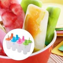 Mode Populaire 8 Mobiele Ijs Popsicle Mallen Koken Gereedschap Rechthoek Vormige Herbruikbare Diy Bevroren Ijs Pop Bakken Mallen
