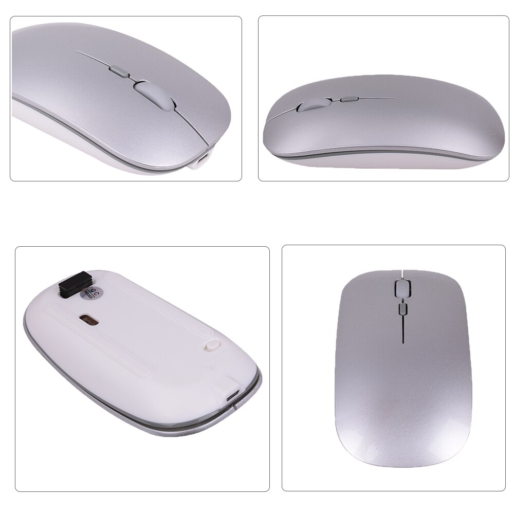 2.4G Wireless Mouse Rechargeable Mice Ultra-Thin Mute Mouse for PC Laptop Notebook Optical Mouse With USB Receiver Air Mous