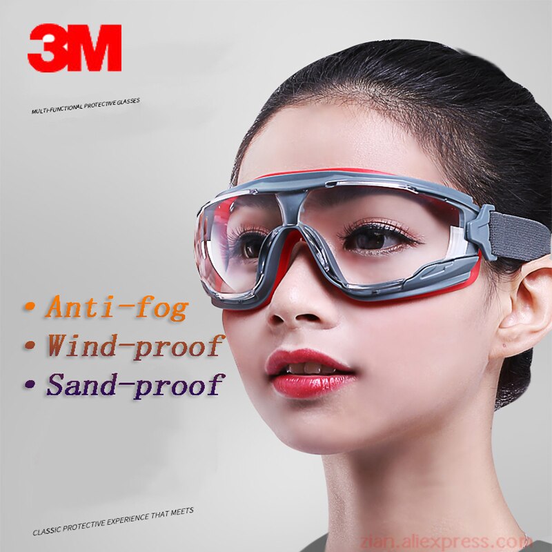3MGA501 Anti-Fog Veiligheidsbril Anti-Stof En Wind-Proof Zand Tegen Vloeibare Splash Bril Anti-impact Arbeid Beschermende Bril