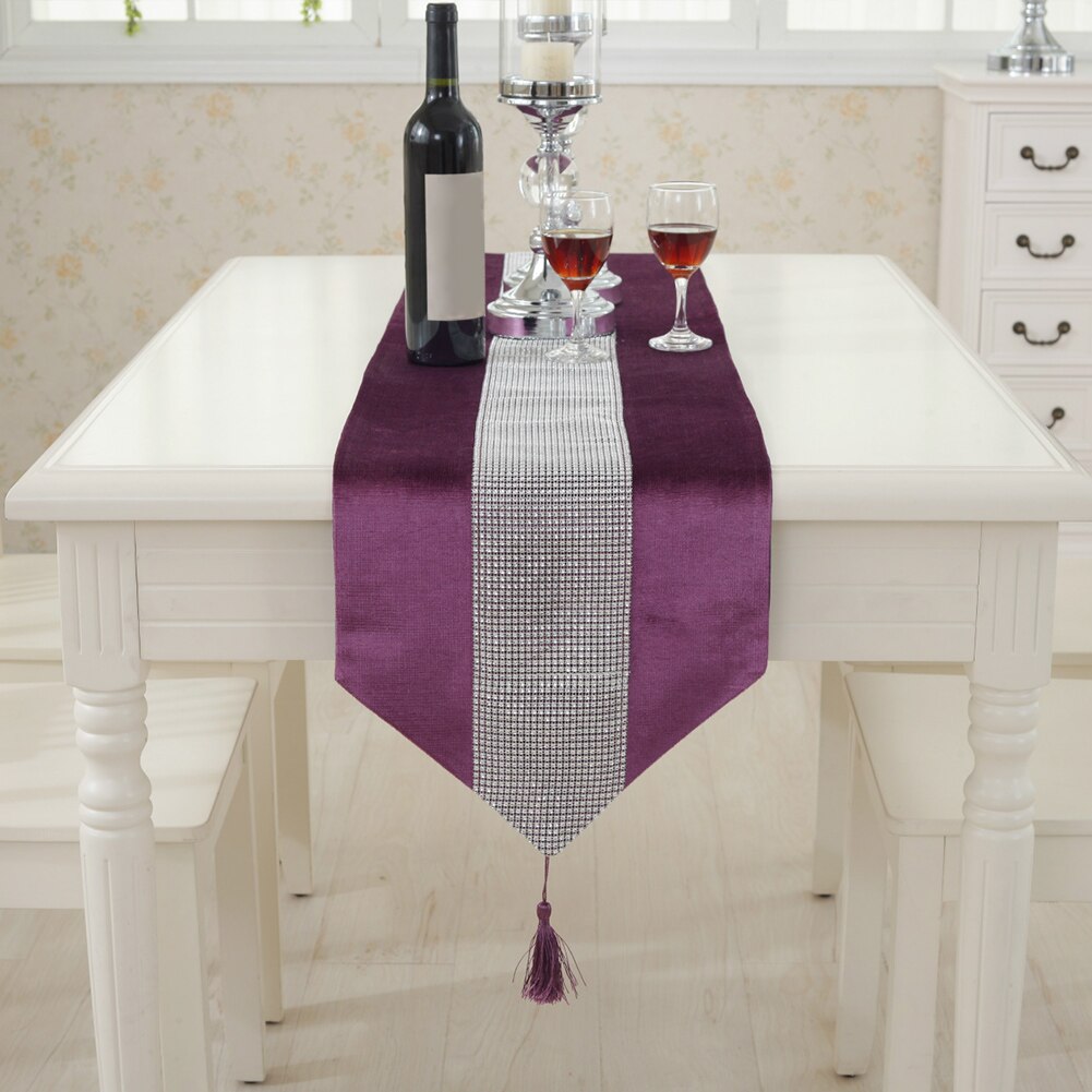 Wedding Decoration Rectangle Kitchen Modern Birthday Runners Outdoor Party Decoration Table Runner luxury home decor: PurPle