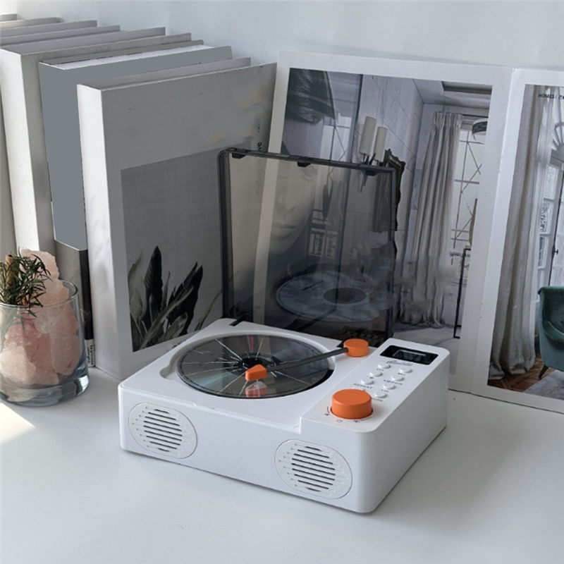 CABE-CD Player Retro Dual Speakers Bluetooth 5.3 Speakers Fever-Grade Integrated CD Player Audio USB TF Card FM AUX