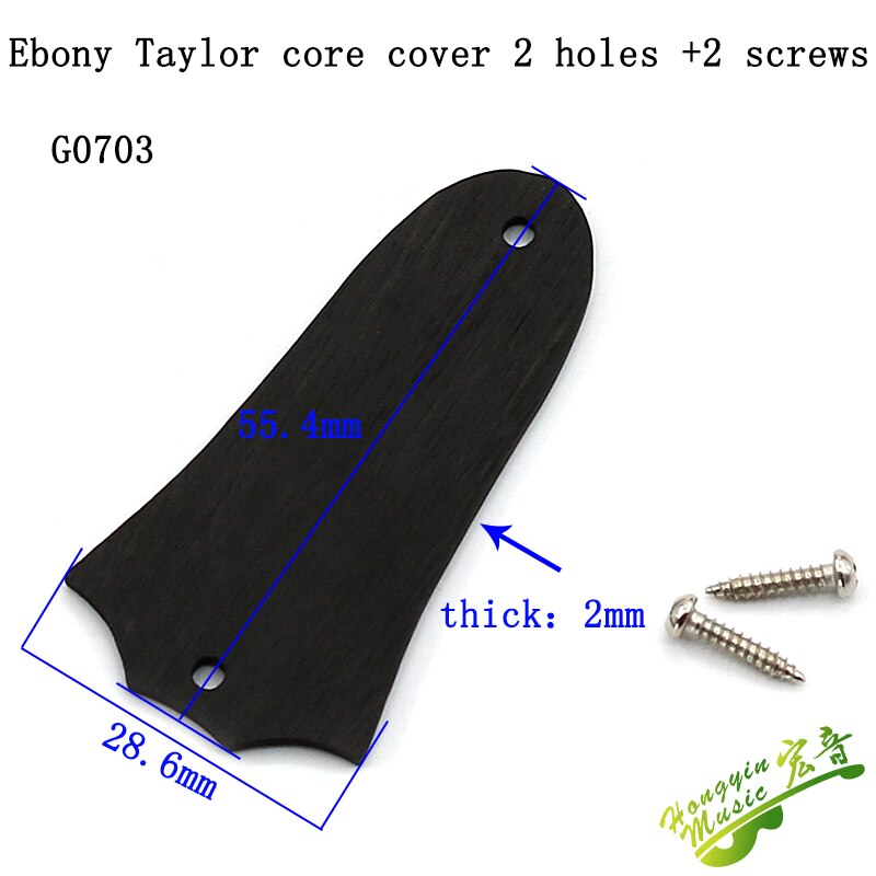 1 Piece Acoustic Guitar Electric Guitar Truss Rod Cover Iron Core Bell-Shaped 2 Hole 3 Hole LP SG Matching screw: EBONY G0703