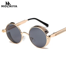 Classic Gothic Steampunk Sunglasses Women Brand Vintage Round Metal Frame Sun Glasses Female Male UV400