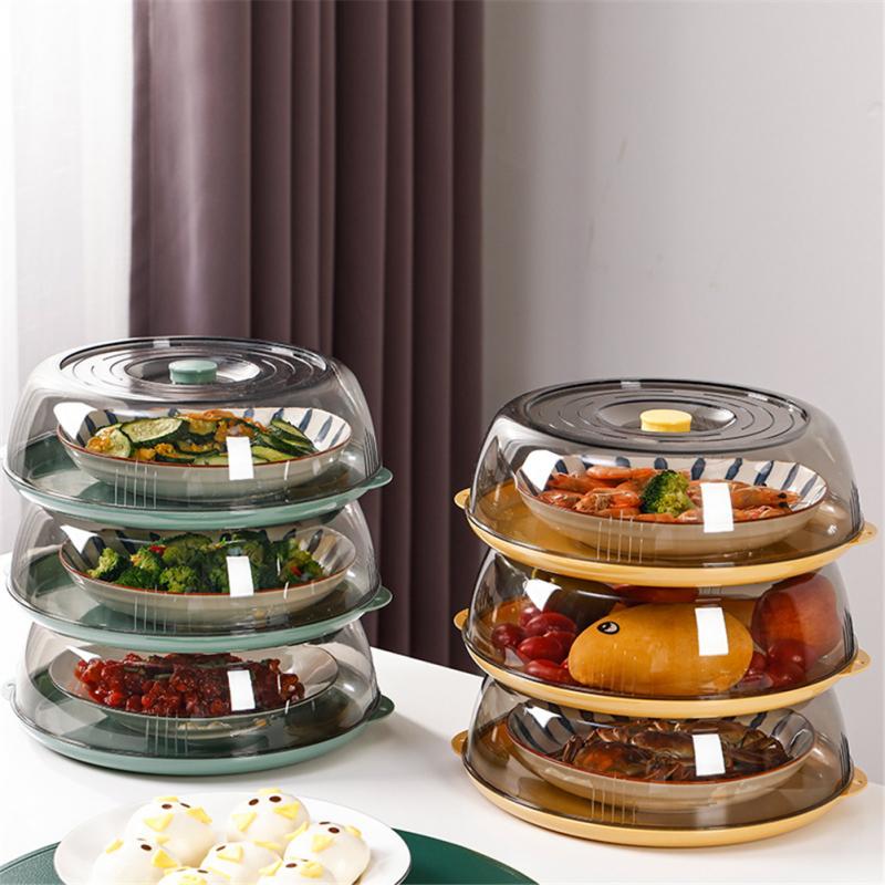 Thermal Insulation Cover For Household Leftovers Multi Layer Transparent Large Capacity Space Saving Long Temperature Lock Time