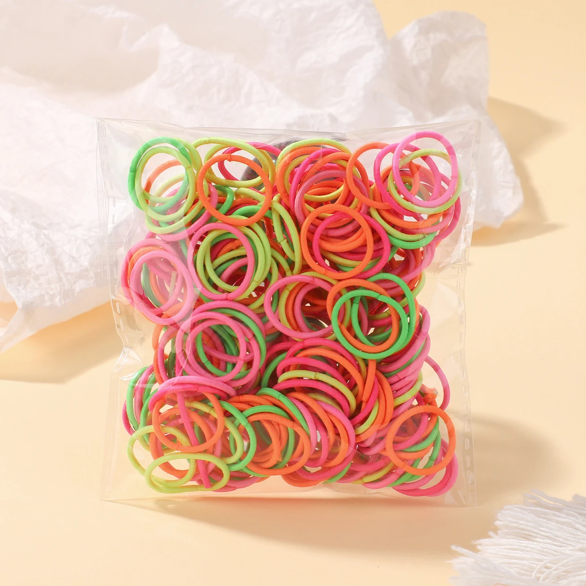 100/200Pcs Women Girls Colorful Nylon Elastic Hair Bands Ponytail Hold Small Hair Tie Rubber Bands Scrunchie Hair Accessories