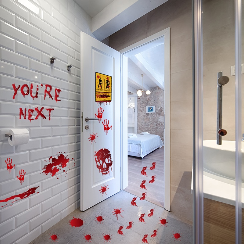 Halloween tarrat seinä ikkuna jääkaappi halloween koristelu juhlatarvikkeet kauhu pelottava halloween rekvisiitta tarvikkeet