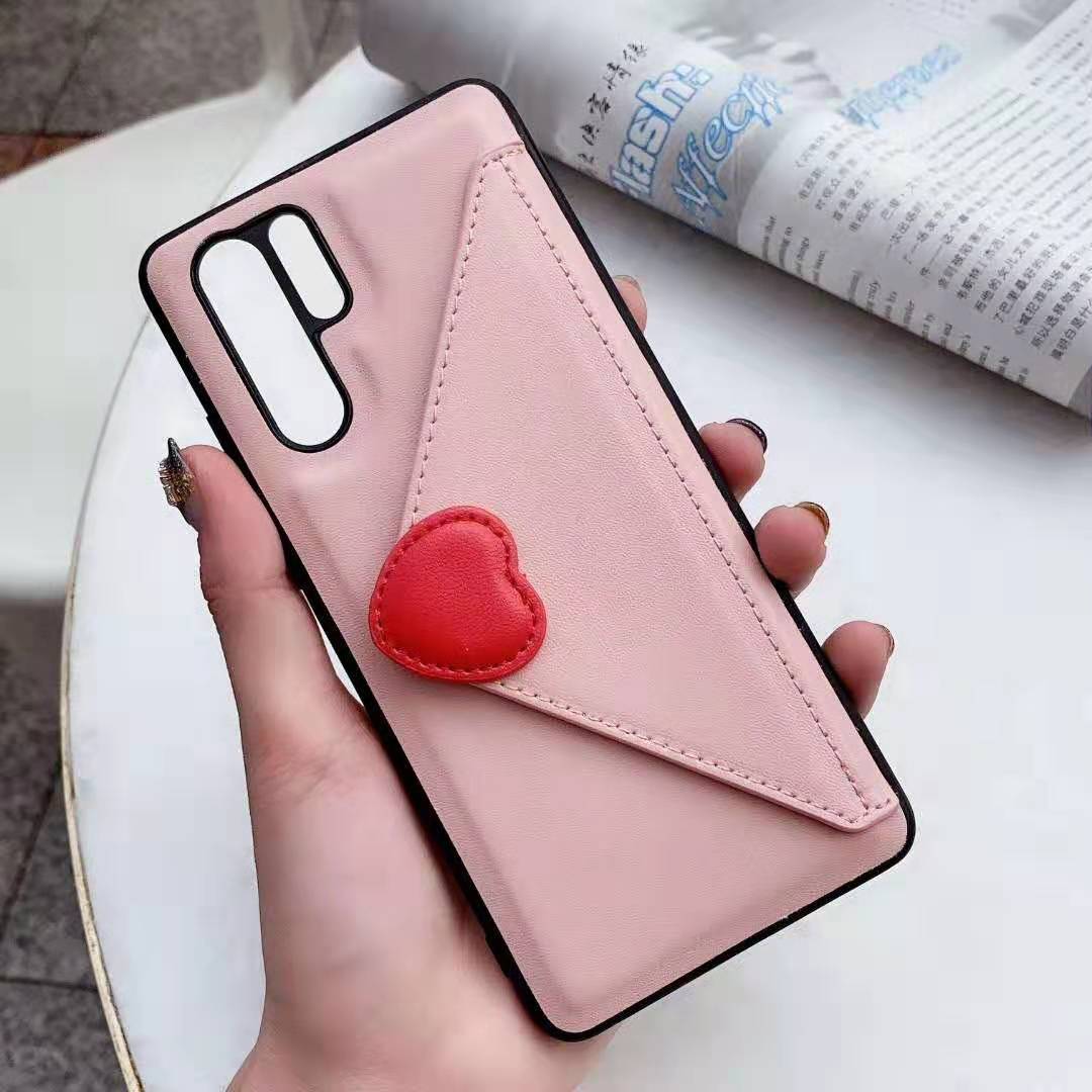 Telefoon geval voor Huawei P30 P30 pro P30 lite zachte pu lederen tpu hart walt kaarthouder case cover p30 coque met riem: P30 pro / E