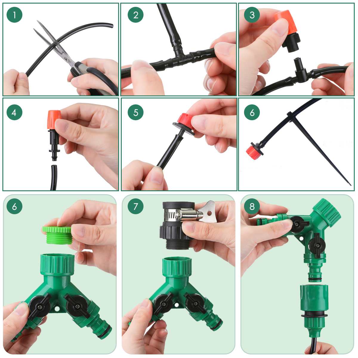 40M DIY Hose Drip Irrigation System 360 Degree Adjustable Sprinkler Kit Garden Watering Inserting Ground Micro Flow Dripper