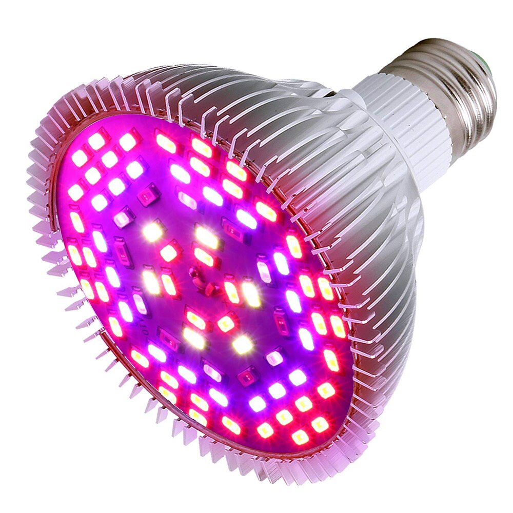 Luz LED para cultivo de plantas, lámpara de espectro completo para invernadero, 8-80W, E26, E27, 18-120LED, D30