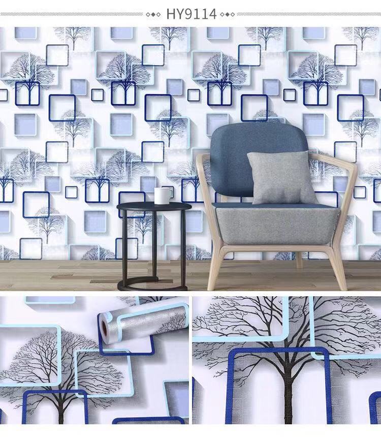 Papel tapiz de vinilo de PVC lavable estilo mediterráneo, para decoración del hogar, Adhesivo de pared de fondo TV, barato: HY9114