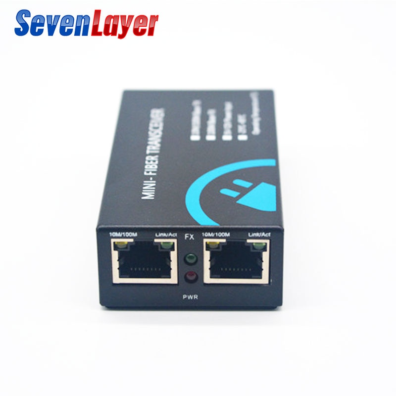 Media Converter 2 RJ45 1 SC 10/100M Fast Ethernet Switch Converter 20KM Ethernet mini Fiber Optical Single Mode fiber Port