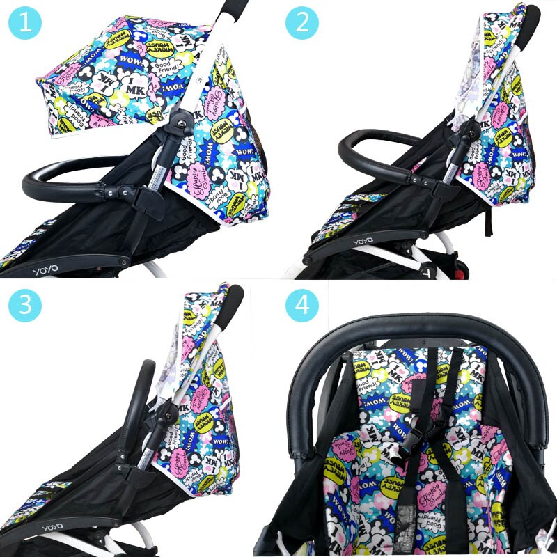 Bébé landau barre main courante Oxford tissu & PU cuir chariot accoudoir bébé poussette accessoires pour Babyzen yoyo yoya babytime chariot