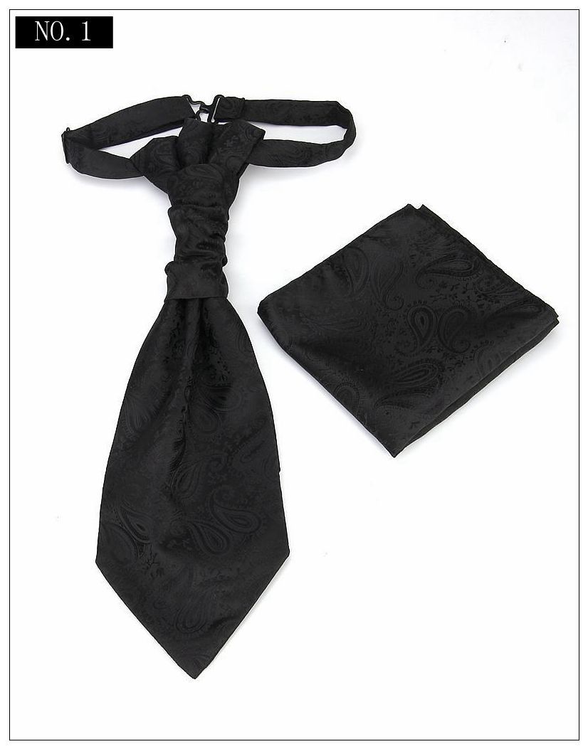 Paisley blomstret blå ascot slips mænd cashew slips lomme firkanter sæt herre & #39 ;s rød silke cravat slips lommetørklæder bryllup ascot tørklæde  b021: B021-001