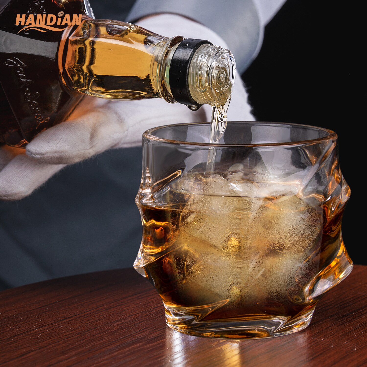 Kristallglas utländskt vinglas brandy spritglas familj whiskyglasuppsättning dubbel vägg glas kopp