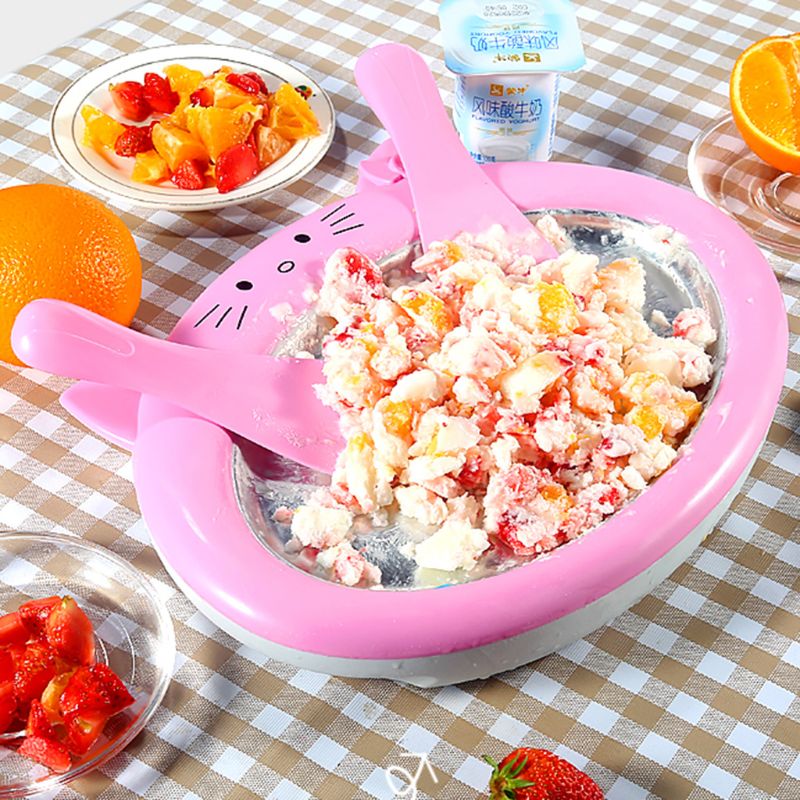 Tecknad mini glassmaskin stekt yoghurt maskin sommar cool glassmaskin glass roller rullmaskin för barn barn