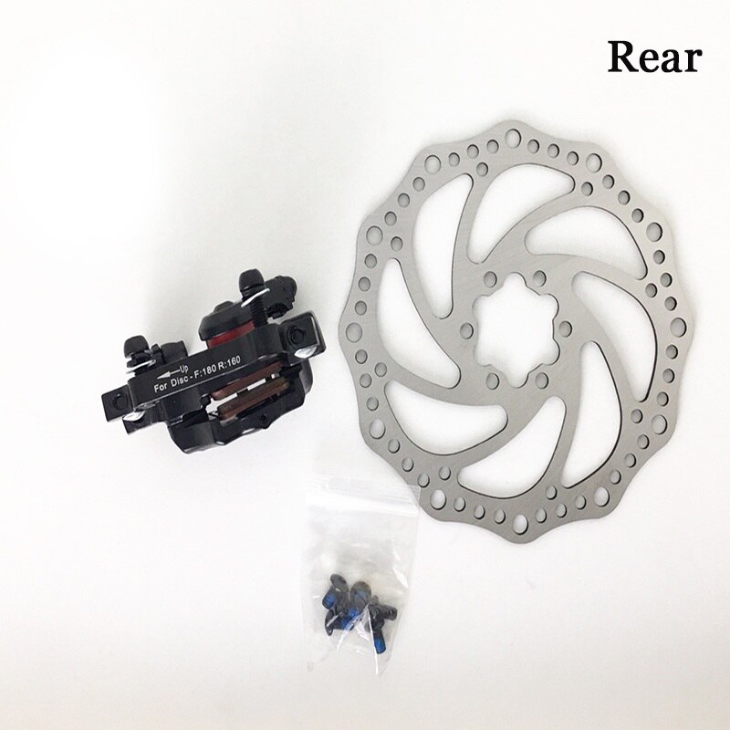 General Disk Brake Set Mountain Bike Bicycle Brake Mechanical Line Pulling Disc Brake Front Caliper Rear Caliper 160mm Cable Set: Rear Cliper Rotor