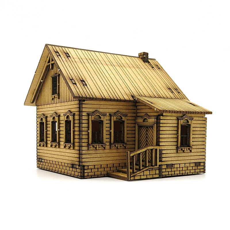 1: 72 World War II European Architecture Rural Farm Scene Wooden Assembly Model Decoration Handmade