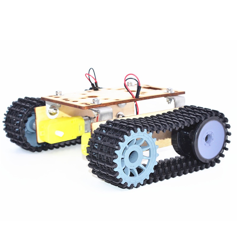 Pequeño martillo DIY de madera inteligente, tanque Robot RC con correa de oruga de plástico, Motor TT para Arduino UNO