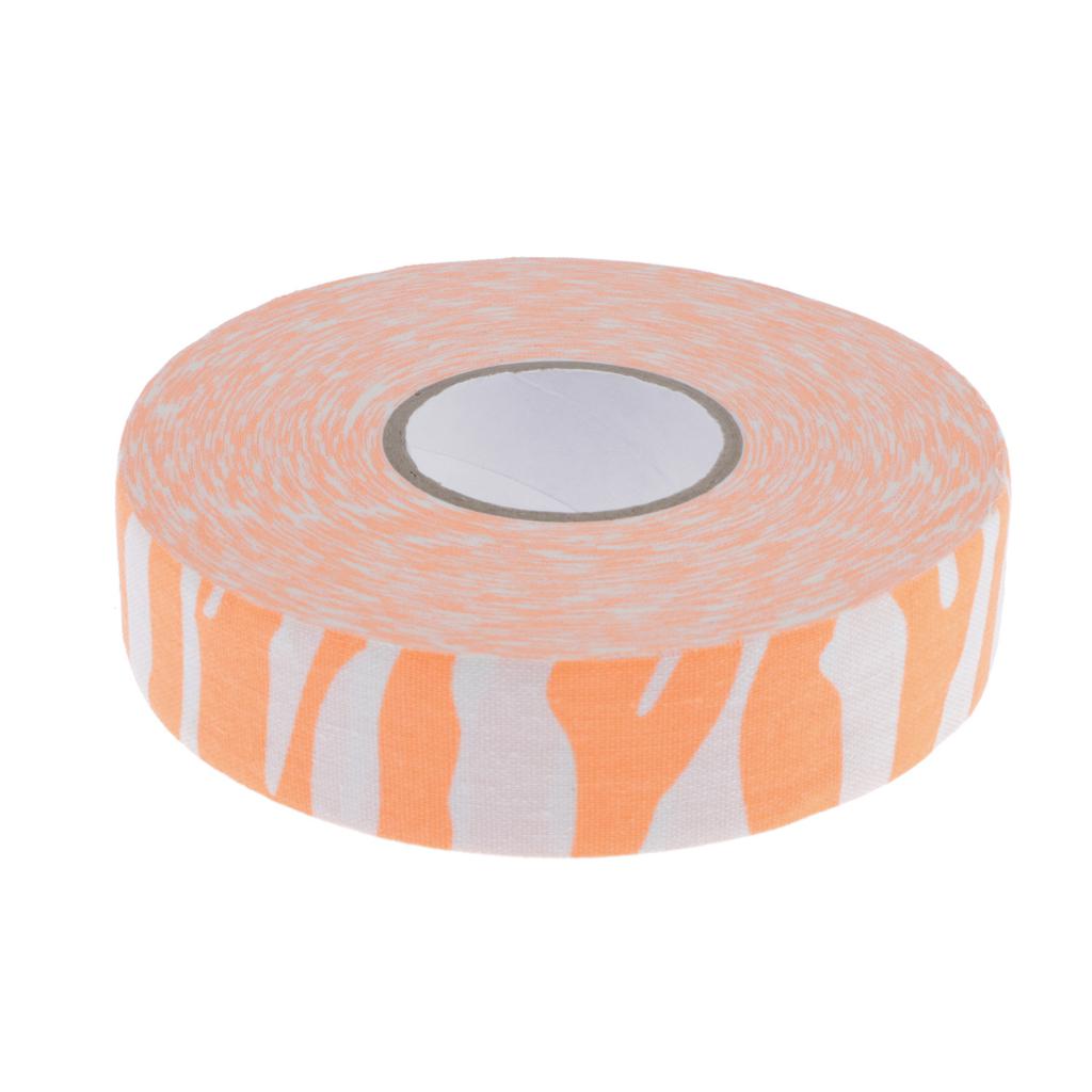 Ishockey stick tape til stick / shaft / bat , 25mm x 25m tennisracket greb tape overgrip wrap vælg farver: Orange zebra