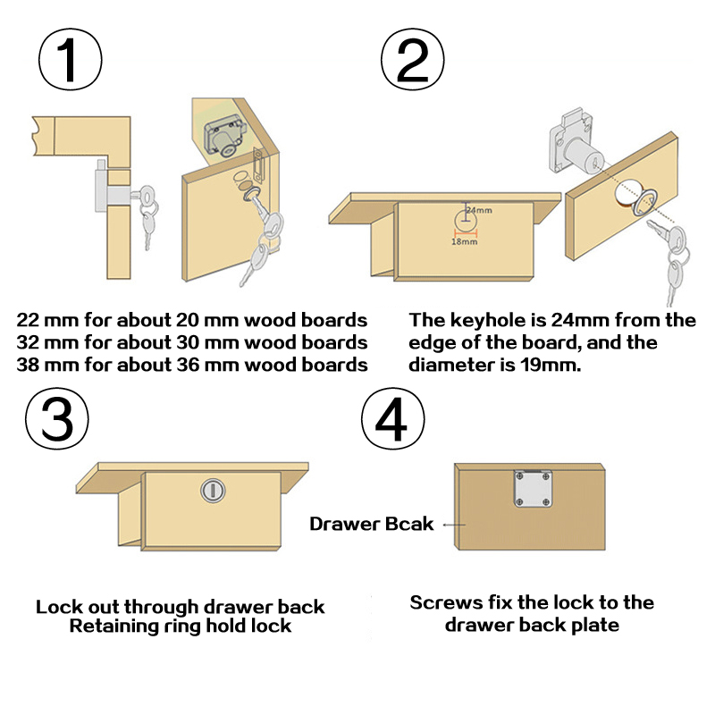 22/33/38 mm Garderobe Kastdeur Locker Bureau Brief Brievenbus Cam Sloten Hardware Lade Meubelslot Dezelfde Sleutel