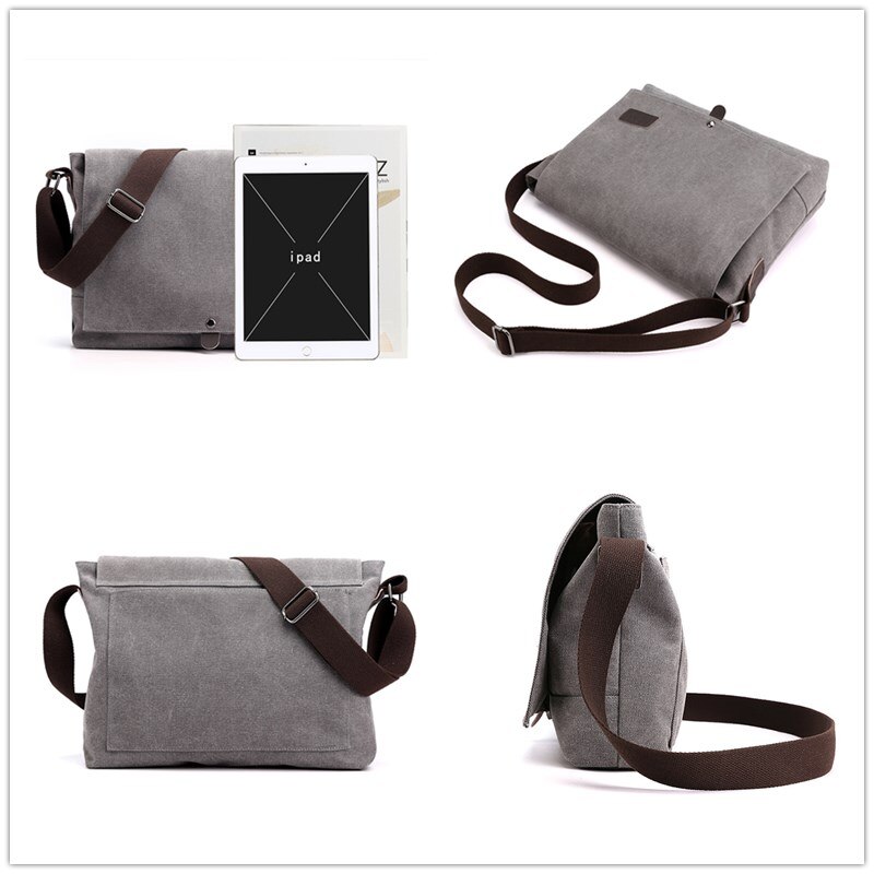 Manet Canvas Mannen Aktetas Medium Crossbody Schouder Messenger Bags Man Zakelijke Tas Casual Solid Multi Functie Draagbare Tassen