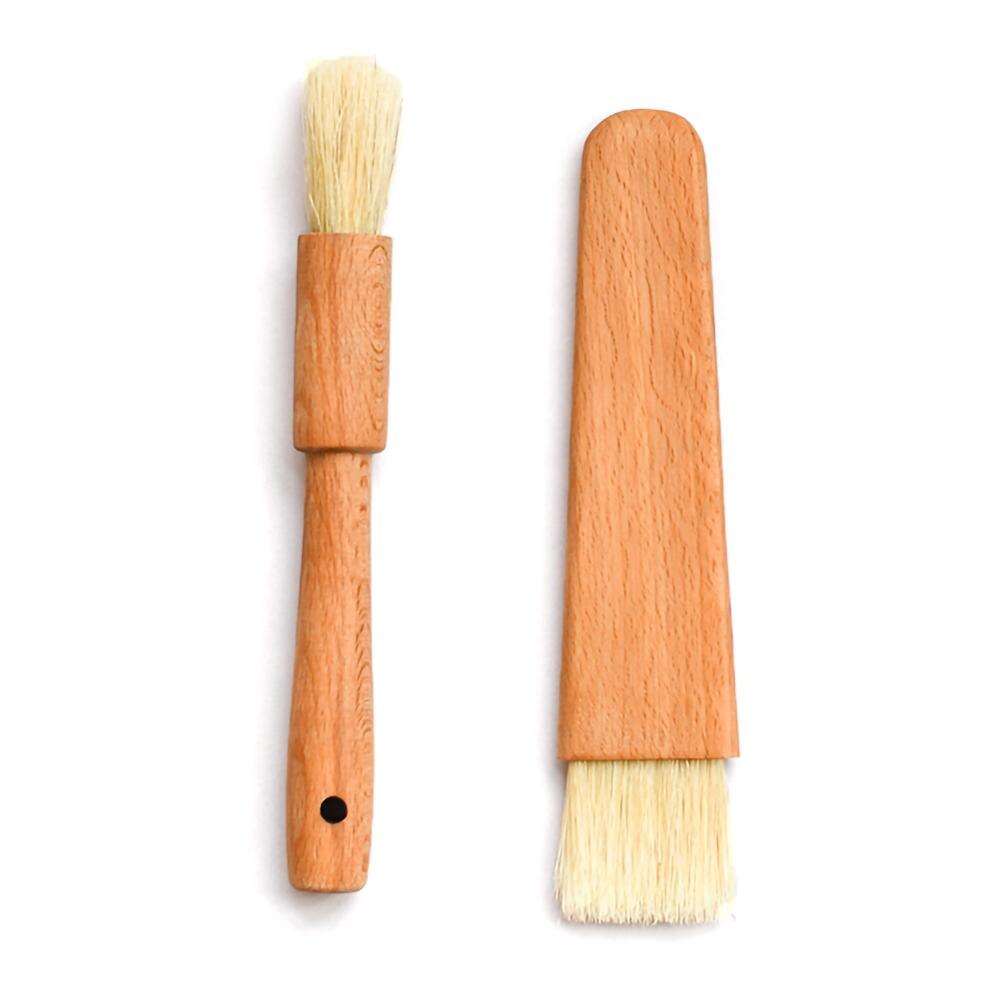 1Pc drewno kuchenny pędzel grill sos olejowy pędzel ciasto chleb masło szczotka miękkie futro pieczenia mięsa kuchnia narzędzia kuchenne: Default Title