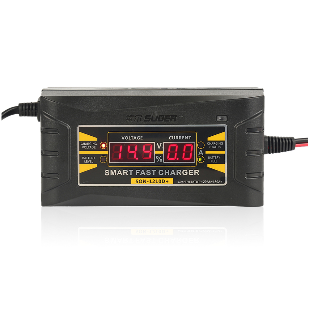 Full Automatic PRO Car Battery Charger 110V to 240V To 12V 10A Smart Fast Power Charging Wet Dry Lead Acid Digital LCD Display