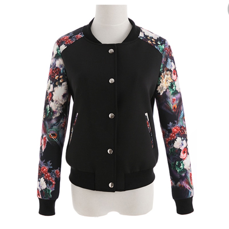 Zomerprint bomberjack dames dunne dames retrojas lange mouwen basic jassen dames plus size kleding