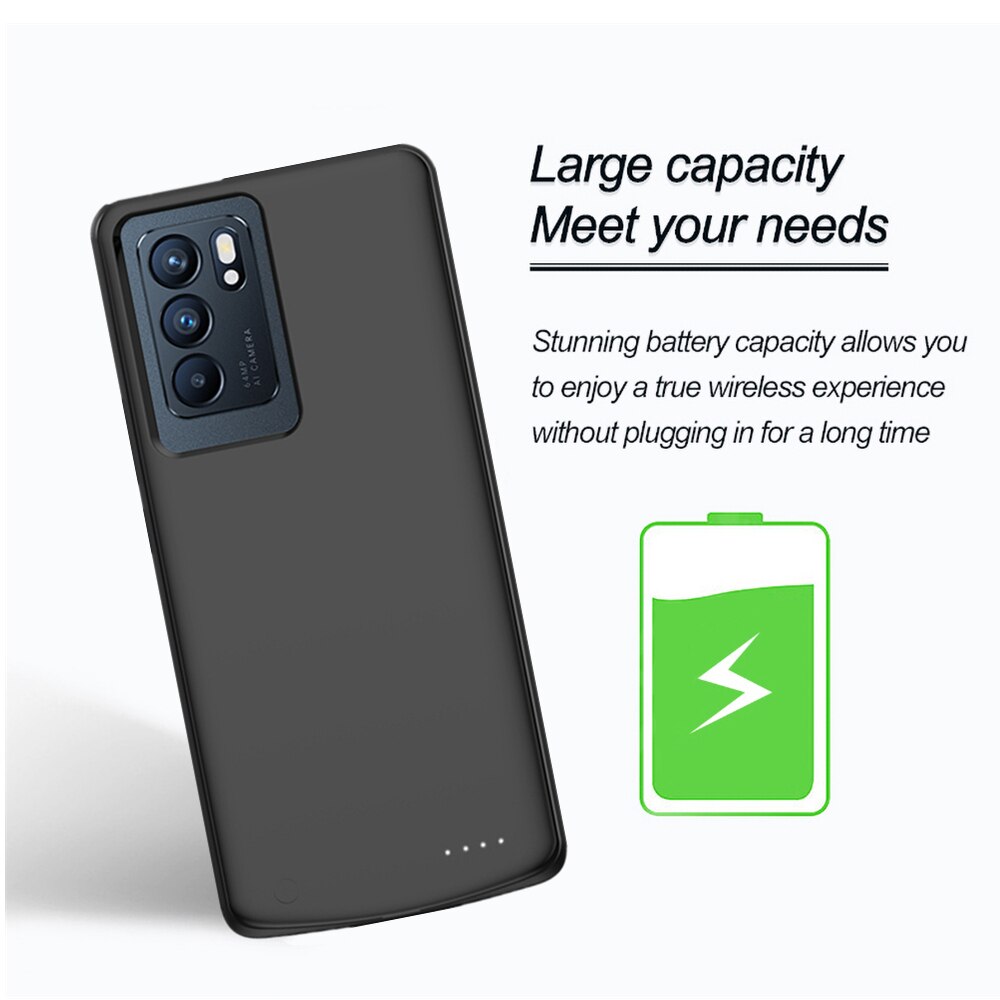 Fundas para cargador de batería para OPPO Reno 6 Pro, fundas para batería de 6800mAh, cubierta de carga de Banco de energía de respaldo para OPPO Reno 6 Pro + funda de energía