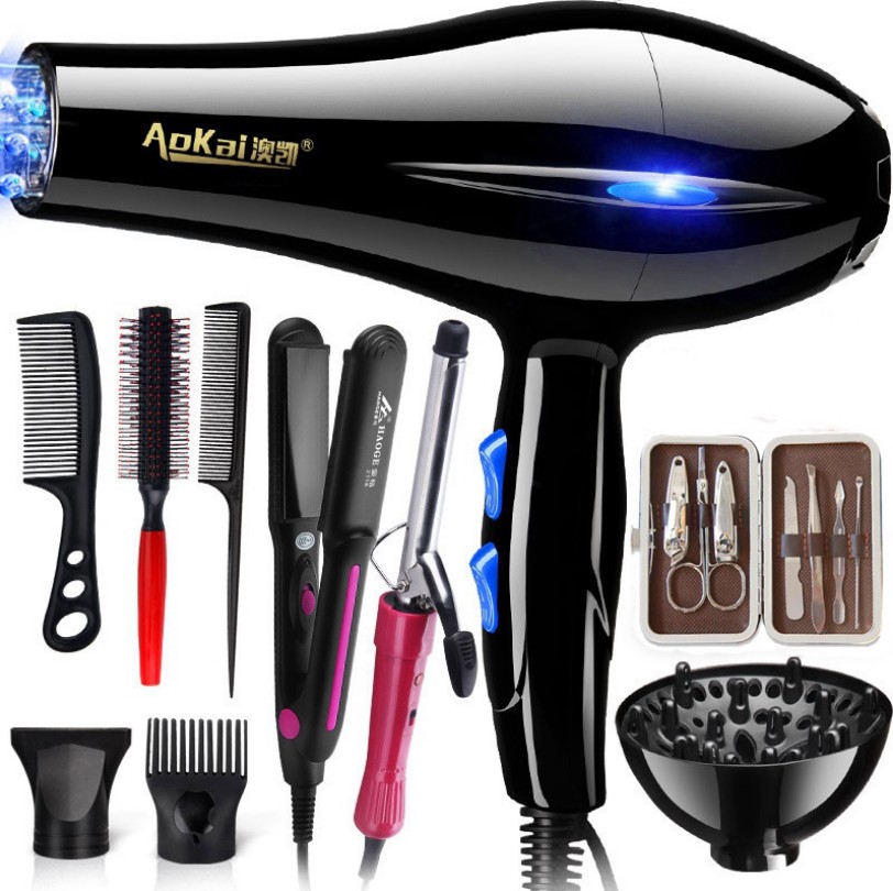 Secador de pelo de 110v o 220v con enchufe europeo y estadounidense, secador de pelo de aire y frío de 2200W, herramientas de estilismo para el cabello para salones y uso doméstico
